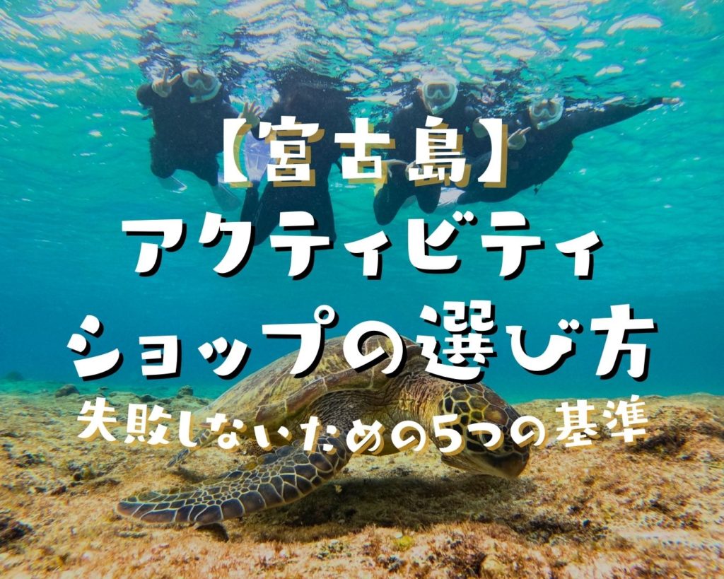 宮古島アクティビティショップの選び方｜失敗しないための5つの基準